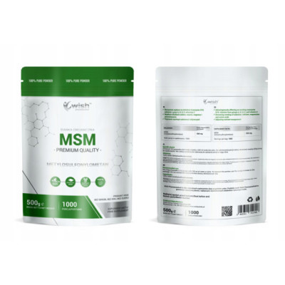 MSM SIARKA ORGANICZNA w proszku 500G na 1000 porcji wsparcie STAWY MIĘŚNIE