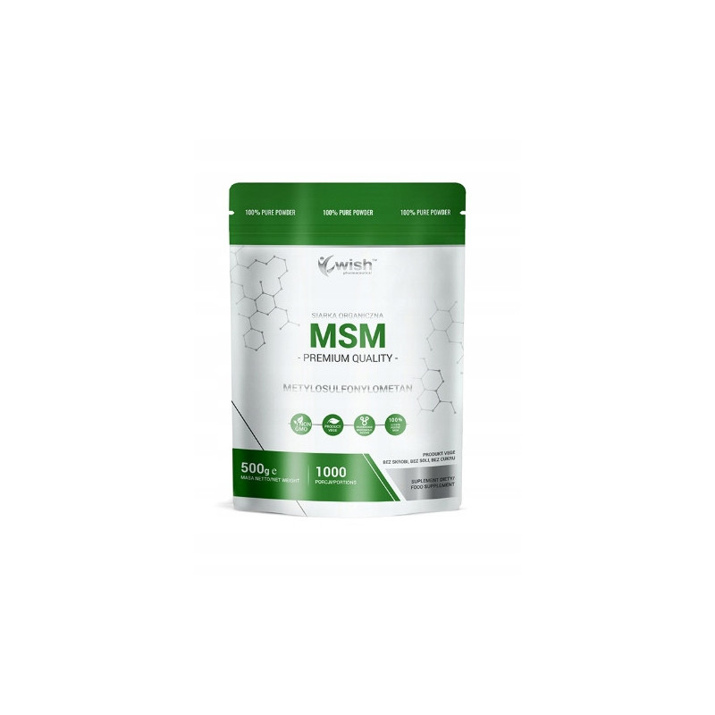 MSM SIARKA ORGANICZNA w proszku 500G na 1000 porcji wsparcie STAWY MIĘŚNIE