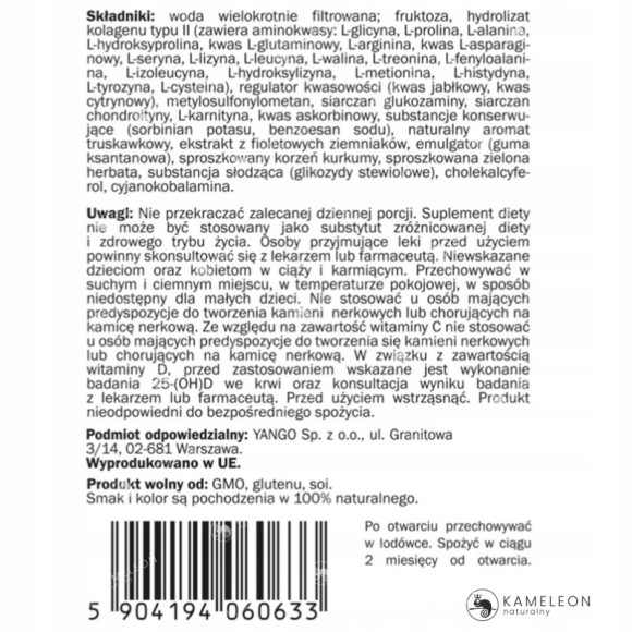 Yango KOLAGEN NA STAWY 5000mg + Glukozamina MSM 500ml Regeneracja stawów Yango KOLAGEN NA STAWY 5000mg + Glukozamina MSM 500ml Regeneracja stawów