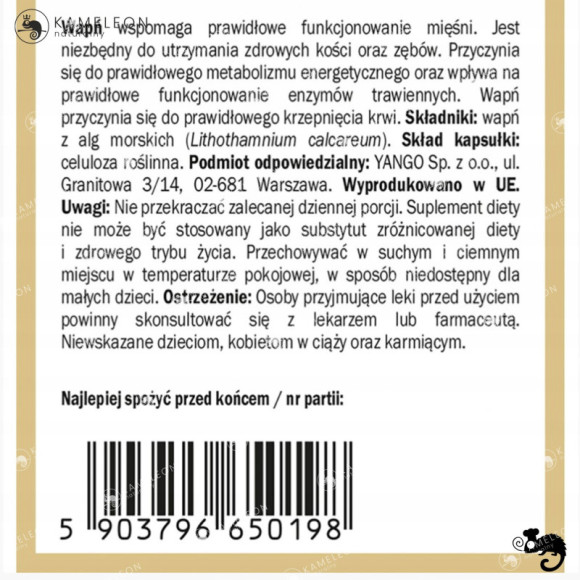 Yango NATURALNY WAPŃ z ALG CZERWONYCH Yango NATURALNY WAPŃ z ALG CZERWONYCH