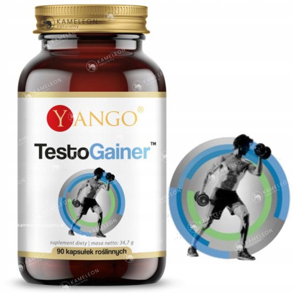 Yango TESTOGAINER TESTO GAINER wsparcie: PRAWIDŁOWY TESTOSTERON 90kaps Yango TESTOGAINER TESTO GAINER wsparcie: PRAWIDŁOWY TESTOSTERON 90kaps