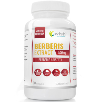 BERBERYS EKSTRAKT 5:1 z korzenia 400mg WISH 60 kaps wsparcie POZIOM CUKRU