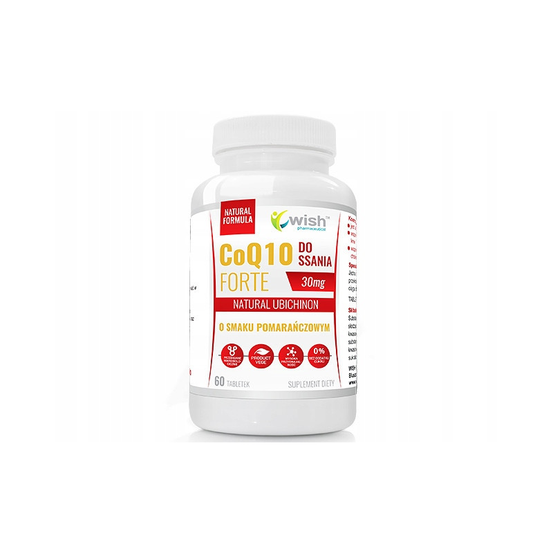 KOENZYM Q10 CoQ10 FORTE 30mg Do ssania smak POMARAŃCZOWY WISH 60 tabletek