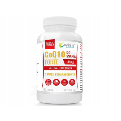 KOENZYM Q10 CoQ10 FORTE 30mg Do ssania smak POMARAŃCZOWY WISH 60 tabletek