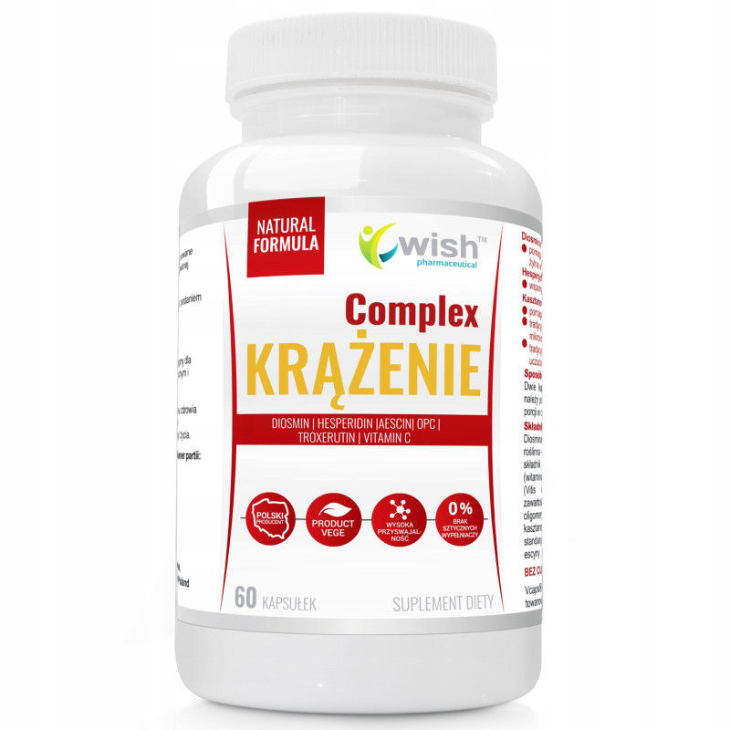 NA KRĄŻENIE Complex DIOSMINA OPC ESCYNA 20% HESPERYDYNA WIT.C WISH 60kaps