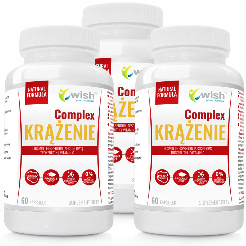 NA KRĄŻENIE Complex DIOSMINA OPC ESCYNA 20% HESPERYDYNA WIT.C WISH 60kaps