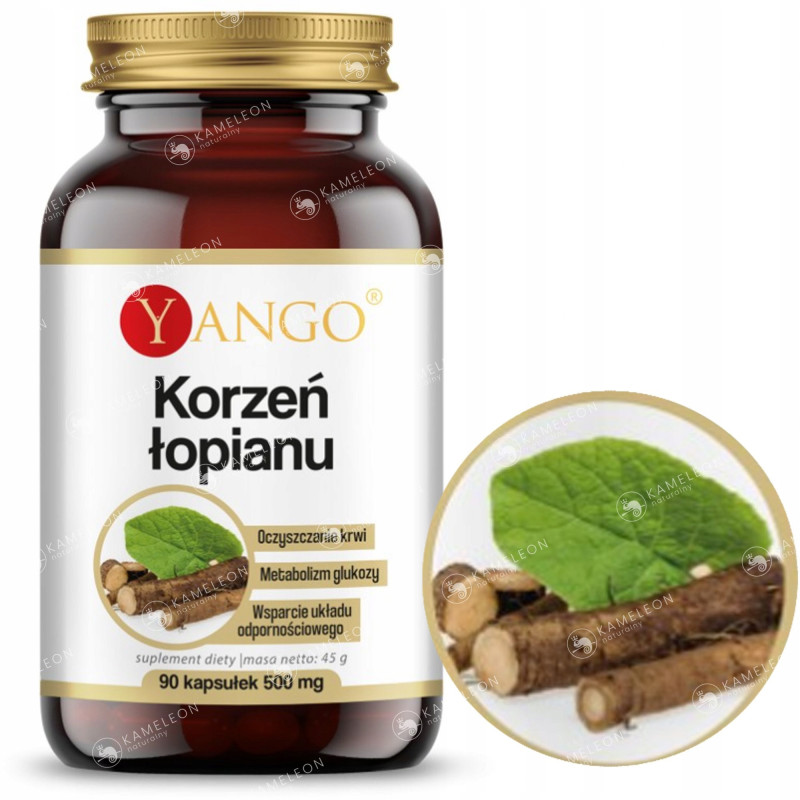 Yango ŁOPIAN KORZEŃ wsparcie: TRAWIENIE OCZYSZCZANIE Z TOKSYN SKÓRA 90kps