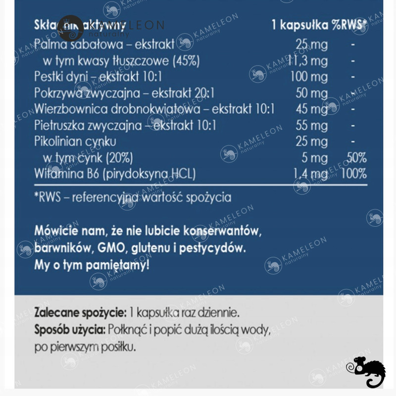 YANGO Panaseus ZDROWA PROSTATA 50kaps Palma Sabałowa Wierzbownica Cynk B6
