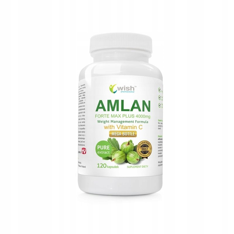AMLAN AMLA FORTE MAX PLUS 4000mg + WIT. C WISH 120kaps wsparcie TRAWIENIE
