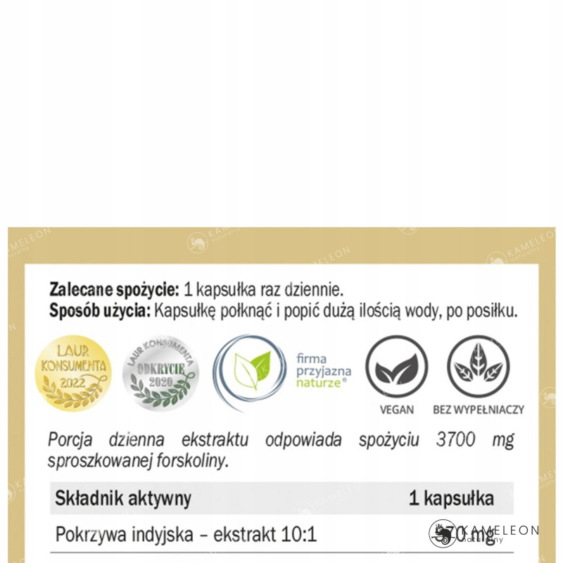 FORSKOLINA POKRZYWA INDYJSKA wsparcie: ODCHUDZANIE PRZEMIANA MATERII 90kaps