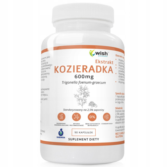KOZIERADKA ekstrakt 600mg 90 kapsułek na 3 m-ce WISH wsparcie: TRAWIENIE KOZIERADKA ekstrakt 600mg 90 kapsułek na 3 m-ce WISH wsparcie: TRAWIENIE