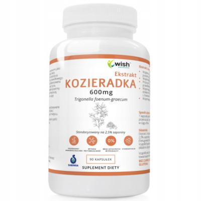 KOZIERADKA ekstrakt 600mg 90 kapsułek na 3 m-ce WISH wsparcie: TRAWIENIE