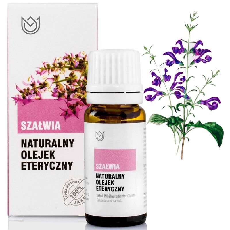 Naturalny OLEJEK ETERYCZNY SZAŁWIA szałwiowy 12ml Naturalne