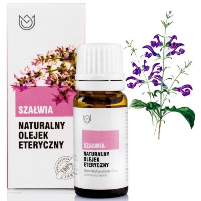 Naturalny OLEJEK ETERYCZNY SZAŁWIA szałwiowy 12ml Naturalne