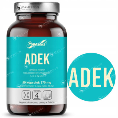 Yango ADEK zestaw WITAMIN WITAMINY A + D + E + K K2MK7 50 kapsułek