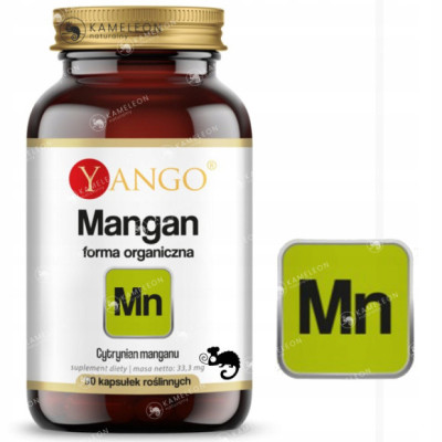 Yango MANGAN FORMA ORGANICZNA wsparcie: ZDROWE KOŚCI OSTEOPOROZA 90kaps