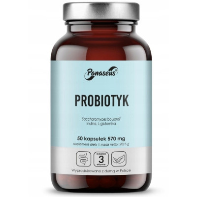 Yango Panaseus PROBIOTYK Saccharomyces boulardii Inulina L-glutamina 50kaps