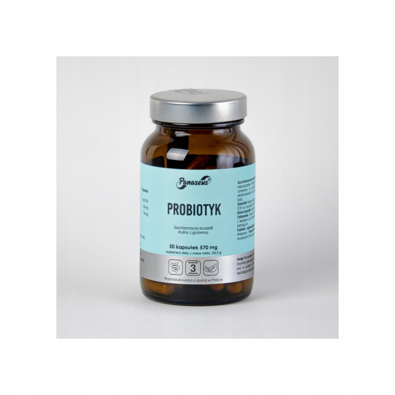 Yango Panaseus PROBIOTYK Saccharomyces boulardii Inulina L-glutamina 50kaps