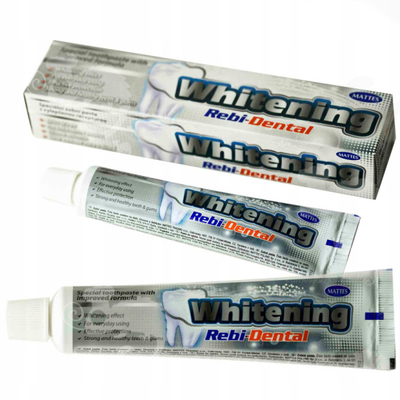 PASTA DO ZĘBÓW REBI-DENTAL WHITENING WYBIELAJĄCA bez fluoru tubka 100ml