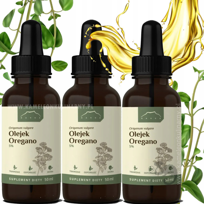 3x jadalny OLEJEK Z OREGANO wspomaga ODCHUDZANIE METABOLIZM 3x 50ml NANGA