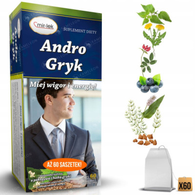 MIR-LEK ANDRO GRYK wsparcie ENERGIA WIGOR zioła mieszanka ziołowa 60 saszet