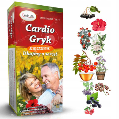 MIR-LEK CARDIO GRYK wsparcie OCHRONA SERCA KRĄZENIE mieszanka ziół 60 saszetki