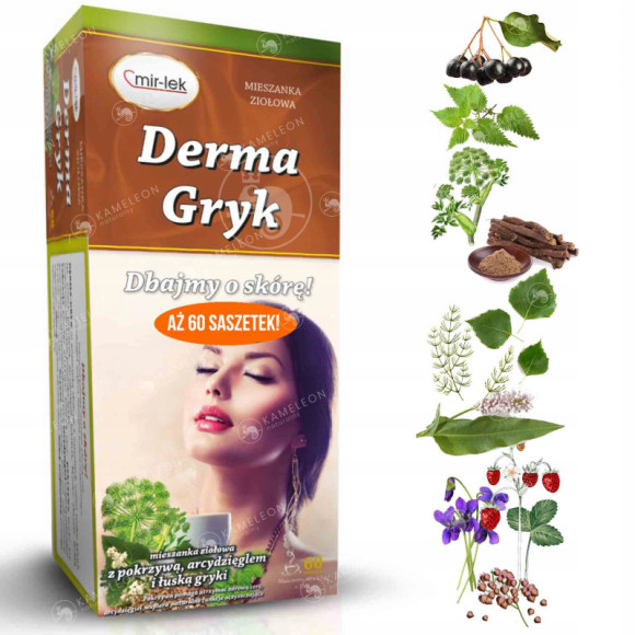 MIR-LEK DERMA GRYK wsparcie ZDROWA SKÓRA fiołek skrzyp brzoza pokrzywa x60 MIR-LEK DERMA GRYK wsparcie ZDROWA SKÓRA fiołek skrzyp brzoza pokrzywa x60