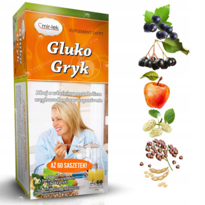 MIR-LEK GLUKO GRYK wsparcie PRAWIDŁOWY POZIOM CUKRU morwa aronia porzeczka