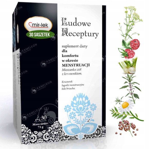 MIR-LEK Ludowe Receptury wsparcie BÓLE MENSTRUACYJNE MENSTRUACJA zioła 75G MIR-LEK Ludowe Receptury wsparcie BÓLE MENSTRUACYJNE MENSTRUACJA zioła 75G