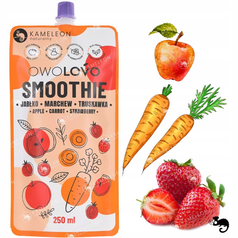 OWOLOVO SMOOTHIE mus owocowy bez cukru JABŁKO MARCHEW