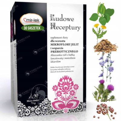 MIR-LEK Ludowe Receptury wsparcie PROBIOTYCZNE MIKROFLORA JELIT zioła 75G