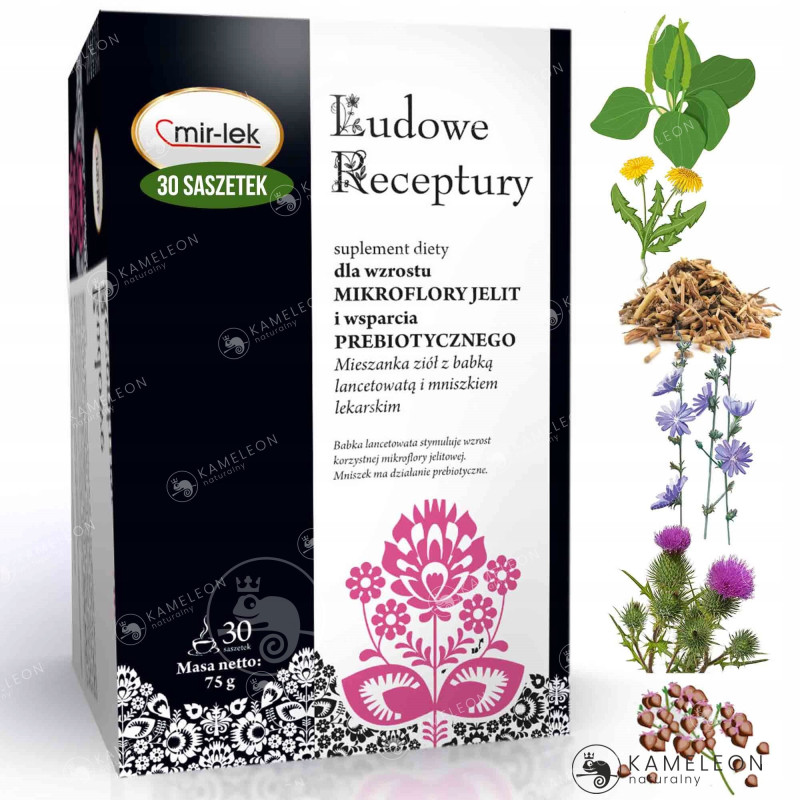 MIR-LEK Ludowe Receptury wsparcie PROBIOTYCZNE MIKROFLORA JELIT zioła 75G