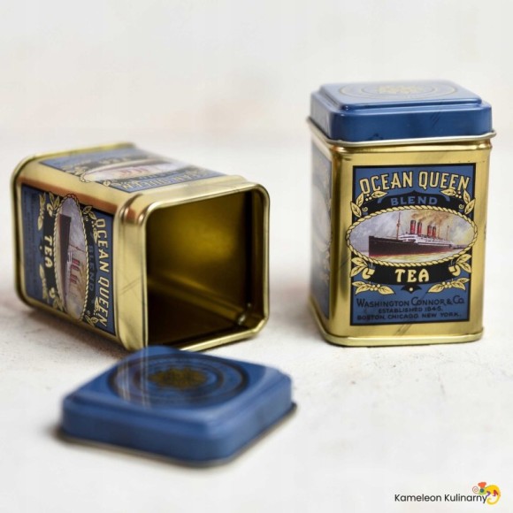 PUSZKA METALOWA na herbatę kolorowa 43x43x60 25g