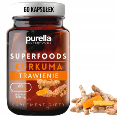 PURELLA Superfoods KURKUMA 60 kaspsułek wsparcie: TRAWIENIE i ODPORNOŚĆ