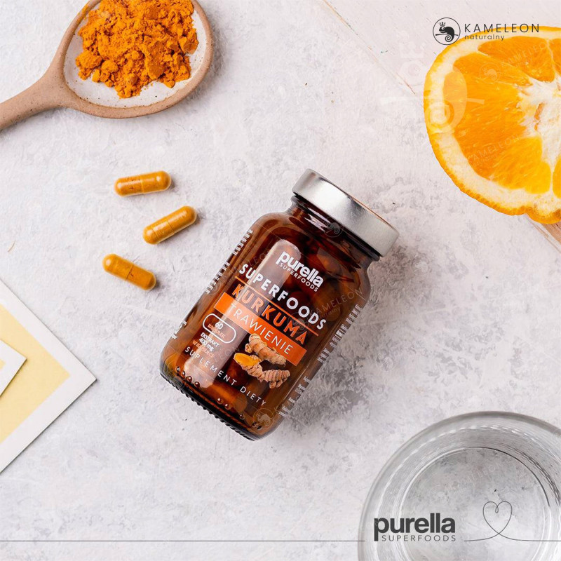 PURELLA Superfoods KURKUMA 60 kaspsułek wsparcie: TRAWIENIE i ODPORNOŚĆ