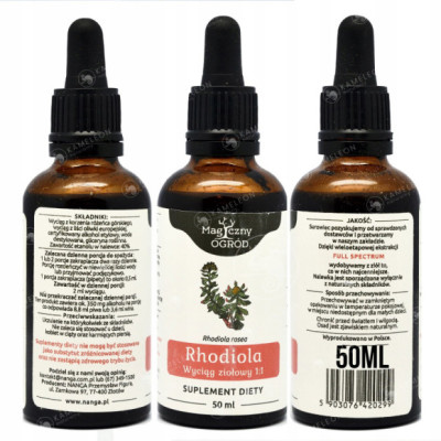 RHODIOLA (RÓŻENIEC GÓRSKI) wyciąg 50ml NANGA wsparcie KONCENTRACJA ENERGIA