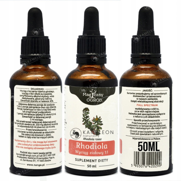 RHODIOLA (RÓŻENIEC GÓRSKI) wyciąg 50ml NANGA wsparcie KONCENTRACJA ENERGIA