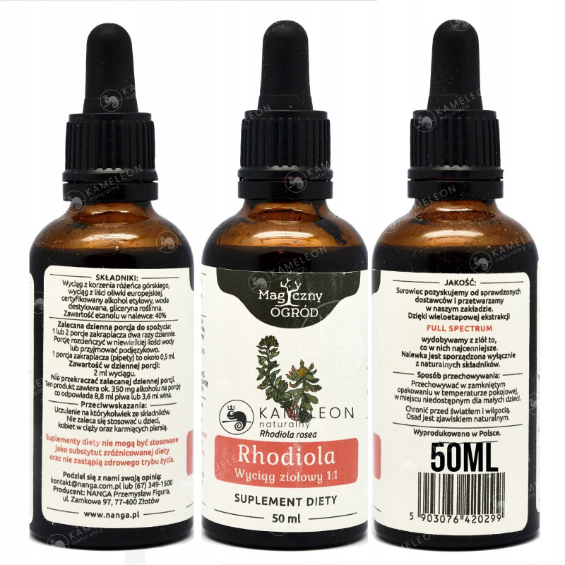 RHODIOLA (RÓŻENIEC GÓRSKI) wyciąg 50ml NANGA wsparcie KONCENTRACJA ENERGIA