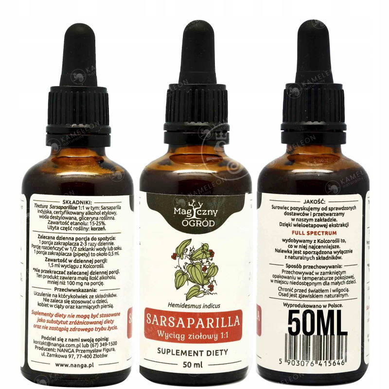 SARSAPARILLA NALEWKA 50ml NANGA wsparcie: UKŁAD NERWOWY STAWY ODTRUWANIE