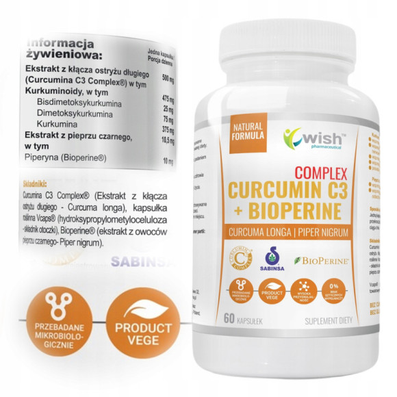 WISH CURCUMIN C3 + BIOPERINE 60kaps WISH CURCUMIN C3 + BIOPERINE 60kaps