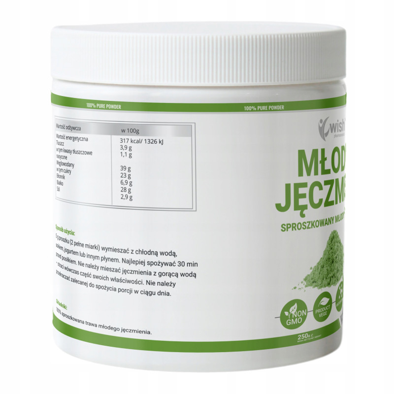 WISH MŁODY JĘCZMIEŃ W PROSZKU wsparcie DETOKSYKACJA ODCHUDZANIE METABOLZIM