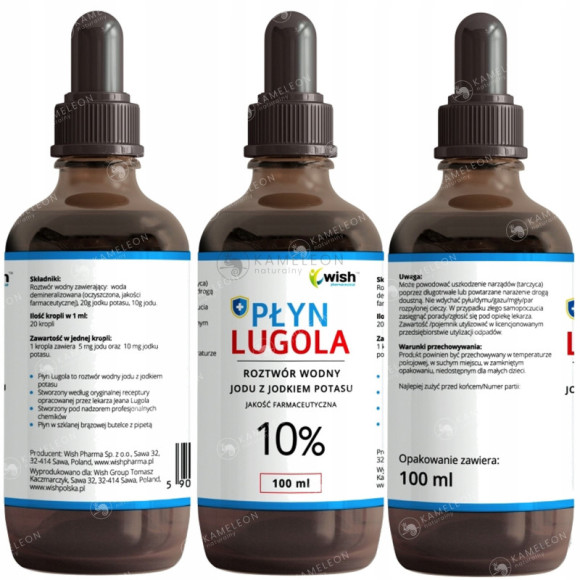 WISH PŁYN LUGOLA 10% czysty JOD JODEK POTASU 100ml