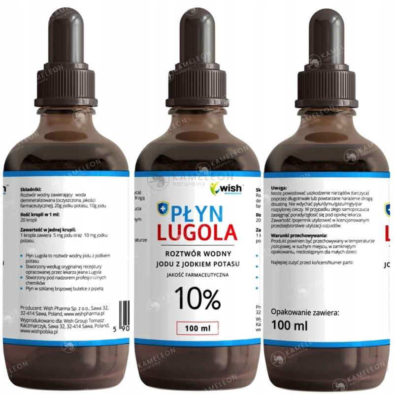 WISH PŁYN LUGOLA 10% czysty JOD JODEK POTASU 100ml