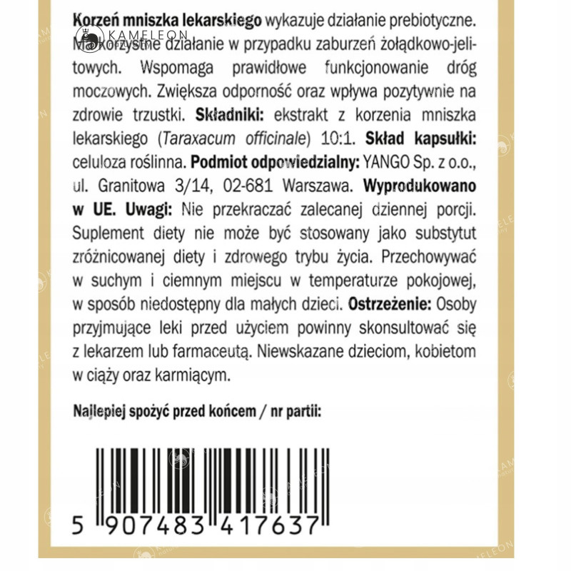 Yango MNISZEK LEKARSKI EKSTRAKT wsparcie: U. POKARMOWY PROBIOTYCZNIE 90kaps
