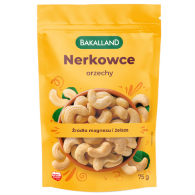 ORZECHY NERKOWCA całe 75g NERKOWIEC BAKALLAND magnez żelazo