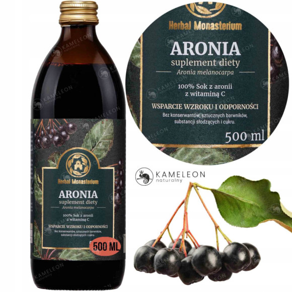 HERBAL MONASTERIUM SOK z ARONII ARONIA 500ml wsparcie: ODPORNOŚC U.KRĄŻENIA HERBAL MONASTERIUM SOK z ARONII ARONIA 500ml wsparcie: ODPORNOŚC U.KRĄŻENIA