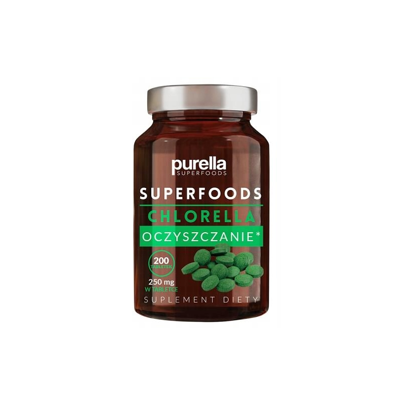 CHLORELLA PURELLA superfoods 200 tabletek 250mg wsparcie