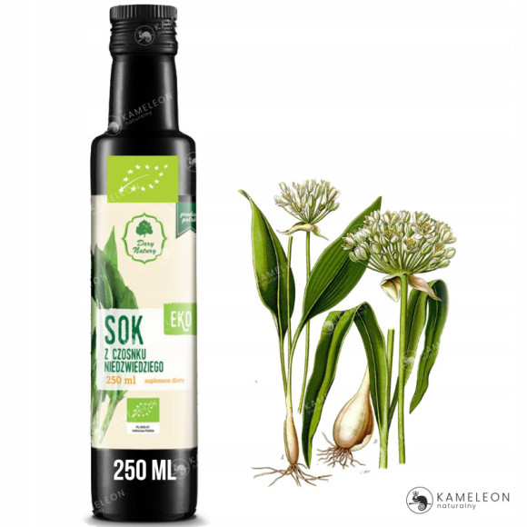 SOK Z CZOSNKU NIEDŹWIEDZIEGO ekologiczny eko 250 x4szt 1L DARY NATURY SOK Z CZOSNKU NIEDŹWIEDZIEGO ekologiczny eko 250 x4szt 1L DARY NATURY