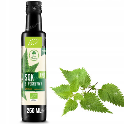 SOK Z POKRZYWY eko 250ml DARY NATURY wsparcie ANEMIA SKÓRA WŁOSY ODPORNOŚĆ