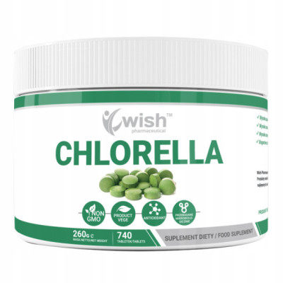 CHLORELLA 740 tabletek WISH pomoc OCZYSZCZENIE ODPORNOŚĆ ŻELAZO na 2-3 m-ce